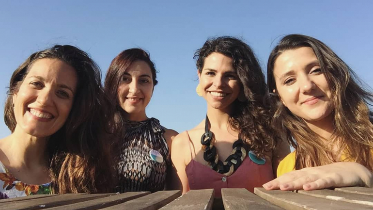 As organizadoras: Vanessa Andrade, Filipa Soares, Filipa Jardim da Silva e Melanie Pereira