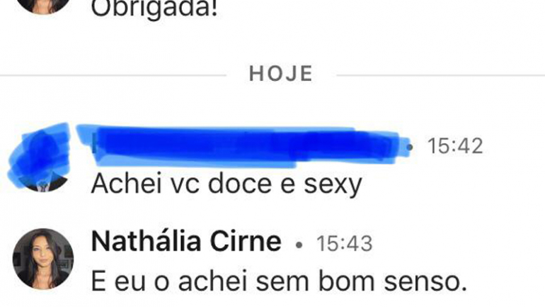 Esta situação foi exposta pela própria no seu LinkedIn