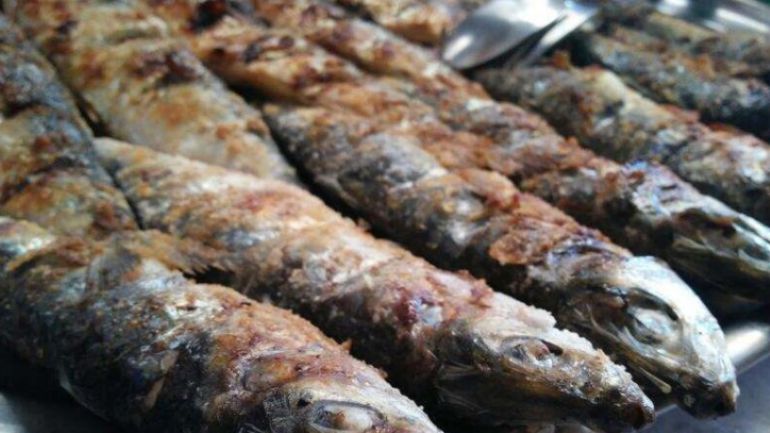 Ao fim de semana o peixe do dia é servido à descrição