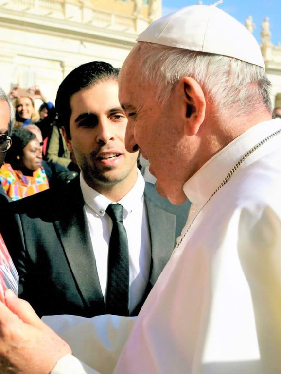 João Mendonza com o papa Francisco 