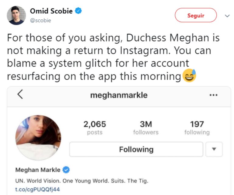 Meghan Markle fecha conta secreta no Instagram — e a razão é no mínimo triste