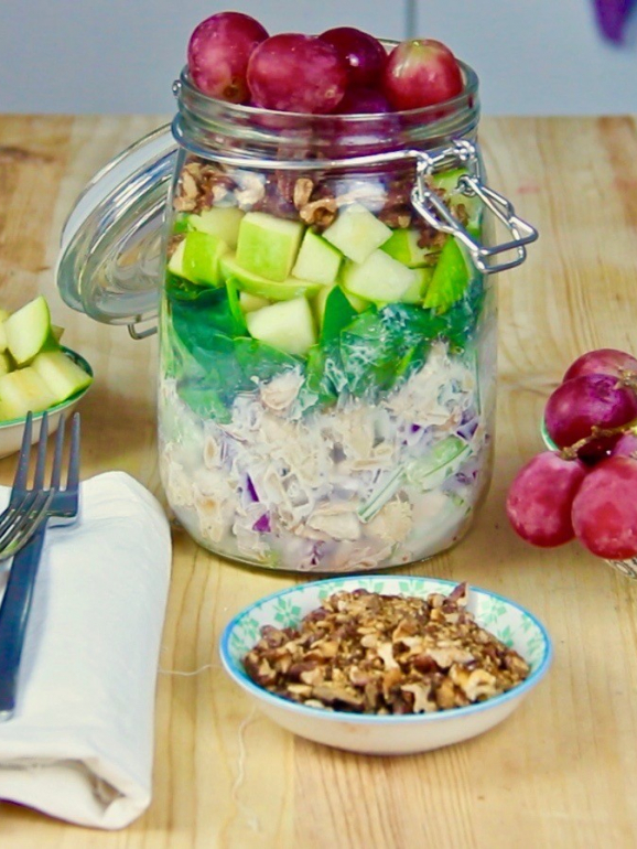 Plano da semana. 3 receitas de saladas em frasco para levar para o escritório