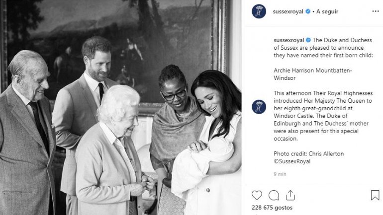 Duques de Sussex partilharam a primeira fotografia do filho no Instagram