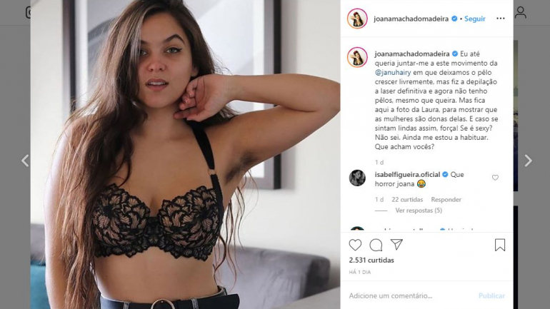 Esta foi a fotografia partilhada por Joana Machado Madeira