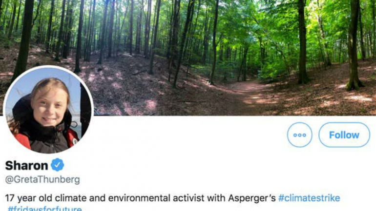 Porque é que Greta Thunberg é agora Sharon no Twitter?