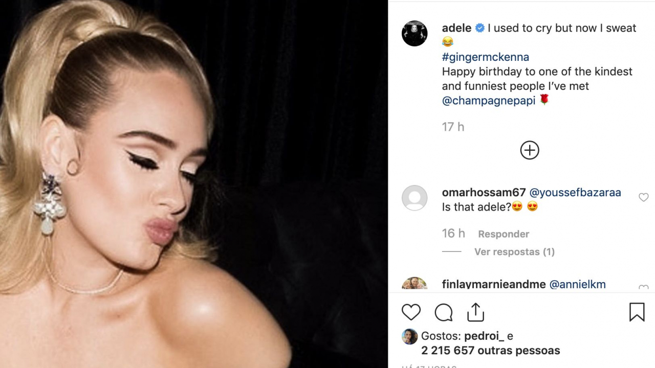 Adele aparece mais magra na festa de Drake e faz sucesso nas redes sociais