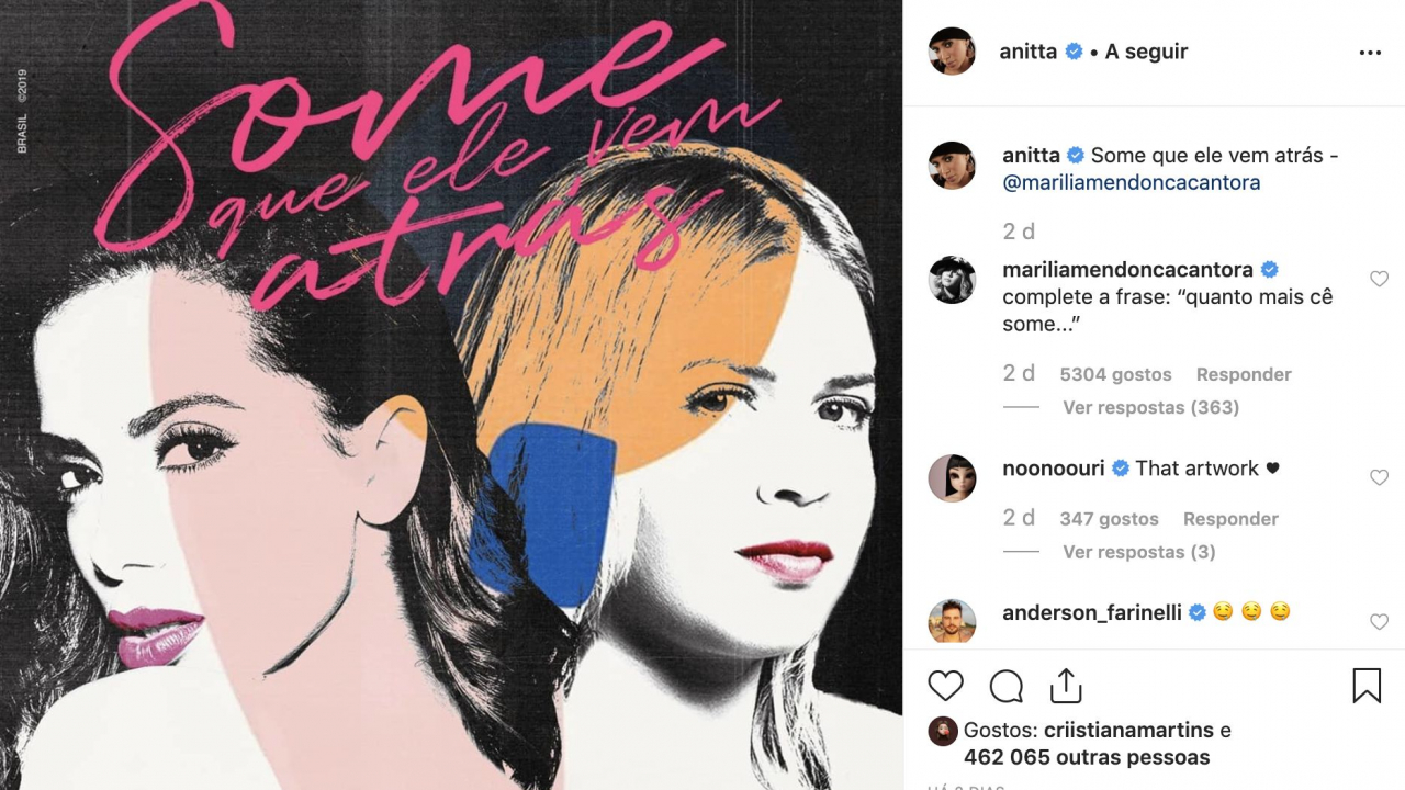 Some que ele vem atrás é a primeira música do novo projeto de Anitta