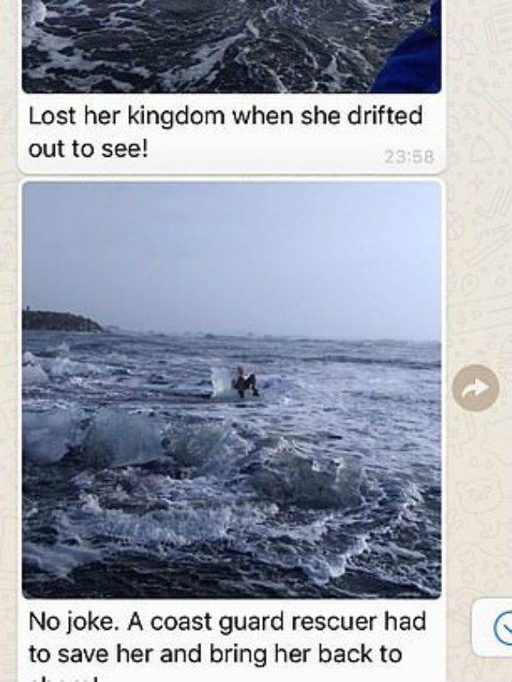 Viral. Mulher de 77 anos tira foto num iceberg e é levada pelo mar