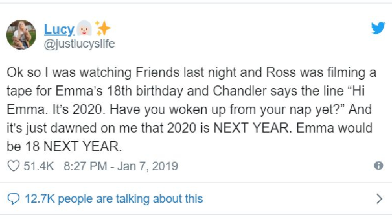 'Friends'. Filha de Ross e Rachel estaria quase na maioridade