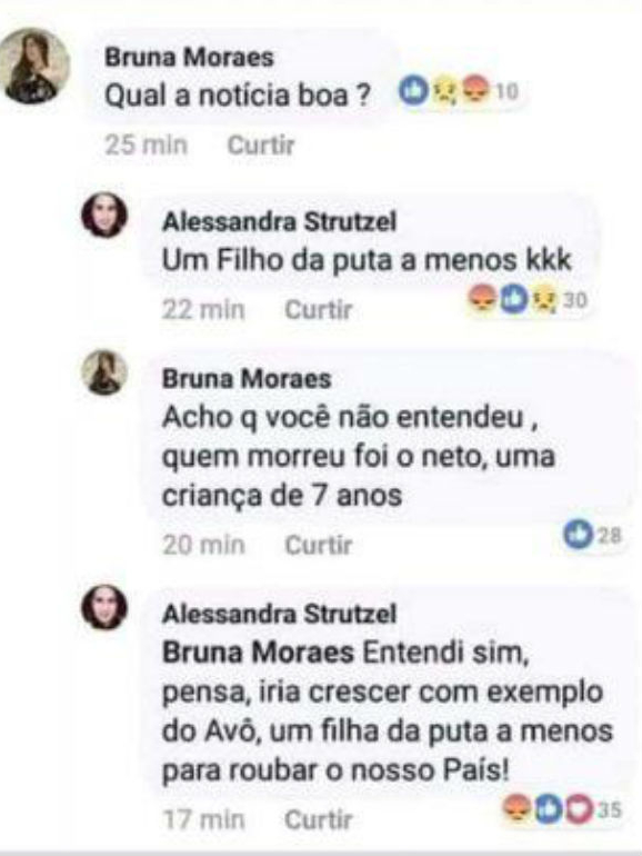Uma das capturas de ecrã que surgiu na internet depois da bloguer ter apagado a publicação original