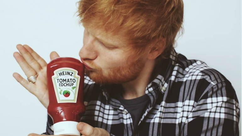 Ed Sheeran é doido por ketchup da Heinz