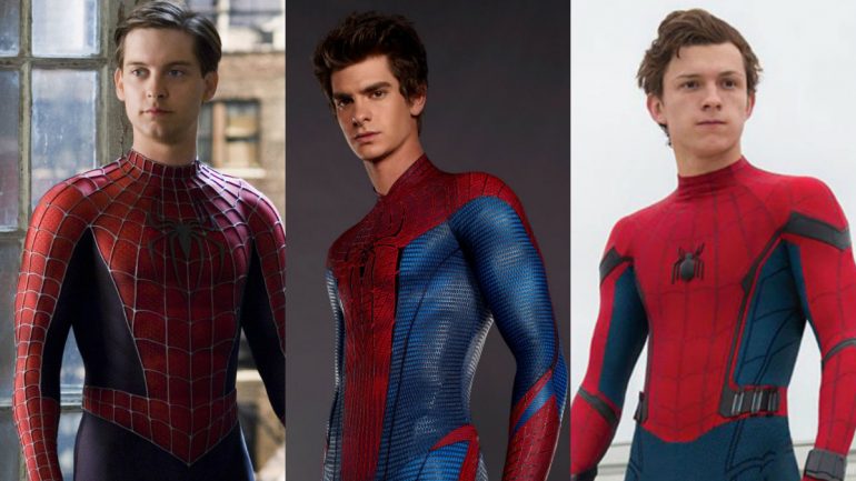 Tobey Maguire, Andrew Garfield e Tom Holland 